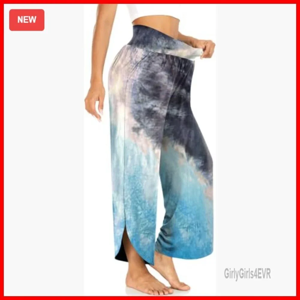 Wide Leg Yoga Pants High Waisted Lounge Joggers Pajama Bottoms with Pockets